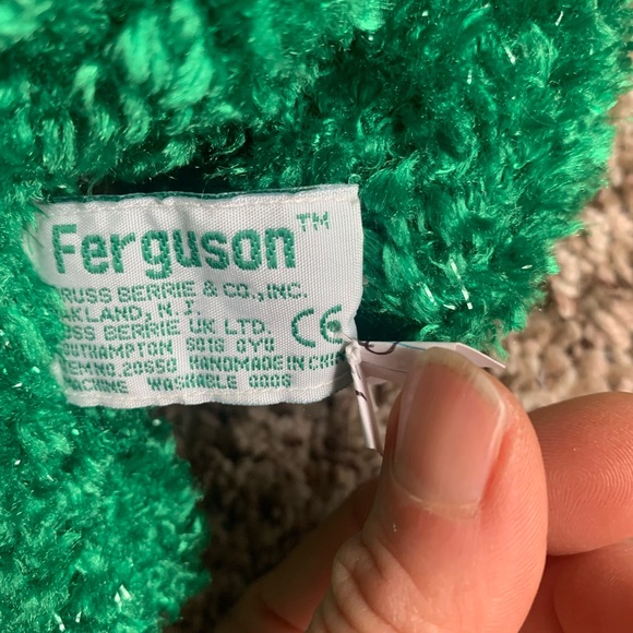 Russ Berrie & Co. Ferguson green plush bear - Picture 5 of 9